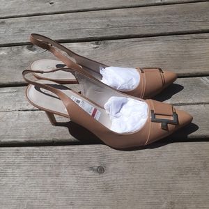 Calvin Klein tan slingbacks